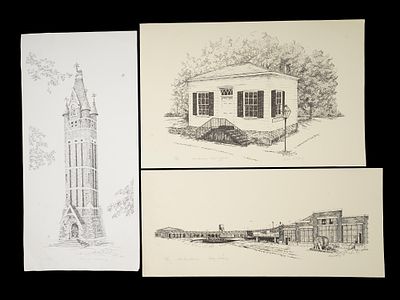 LOT OF AMERICAN LITHOGRAPHS BY BETTY SEDBERRY SIGNED. A lot of three lithographs on paper 