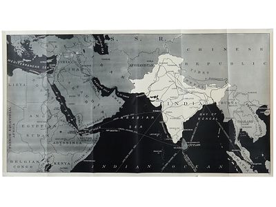 VINTAGE BRITISH POSTER MAP OF THE INDIAN OCEAN REGION. A vintage British poster featuring a map 