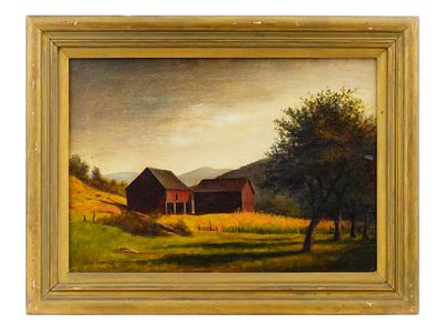 AMERICAN RURAL OIL PAINTING BY STANLEY WILLIAM CRANE. Stanley William Crane, American, 1905 to 