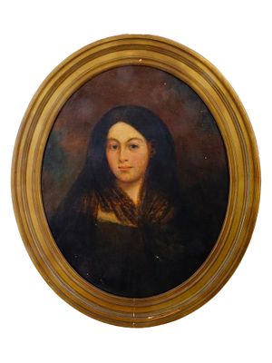 ANTIQUE GERMAN SCHOOL OIL FEMALE PORTRAIT PAINTING. A fine antique German school oil on canvas 