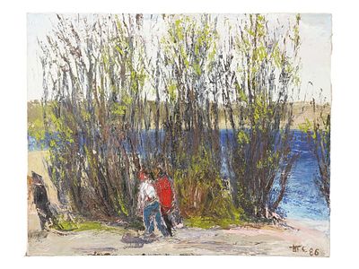 RUSSIAN LANDSCAPE PAINTING BY ANATOLY SLEPYSHEV. Anatoly Slepyshev, Russian, 1932 to 2016, an 