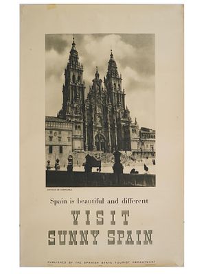 VTG SPANISH ADVERTISING TRAVEL POSTER VISIT SUNNY SPAIN. A vintage Spanish advertising travel 