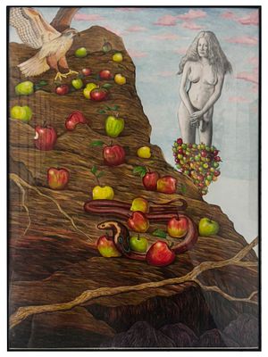 VASILY SITNIKOV RUSSIAN AMERICAN MIXED MEDIA PAINTING. Vasily Yakovlevich Sitnikov, Russian 