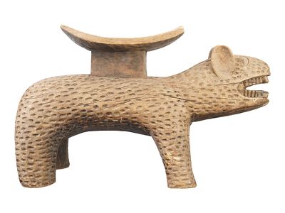 WEST AFRICAN BAULE PEOPLE HAND CARVED WOODEN STOOL. A West African Baule people hand carved 