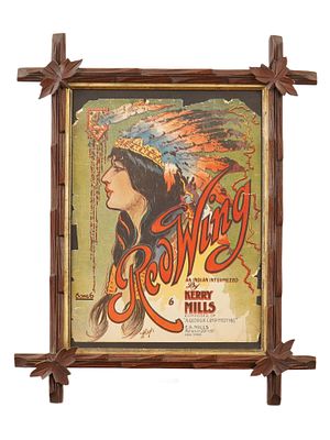 ANTIQUE MUSIC COVER RED WING AN INDIAN INTERMEZZO. An antique 1907 sheet music cover for Red 