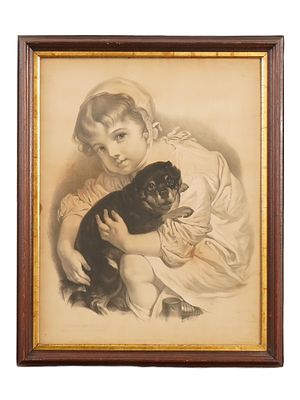 ANTIQUE FRENCH PRINT AFTER JEAN BAPTISTE GREUZE 1858. An antique French print after Jean 