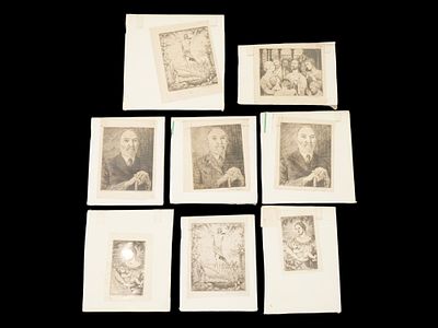 EDITH KROGER NAGLER AMERICAN GENRE ETCHINGS. Edith Kroger Nagler, American, 1890 to 1986, a lot 