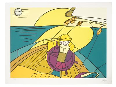 VALERIO ADAMI ITALIAN LIMITED EDITION SCREENPRINT. Valerio Adami, Italian, born 1935, color 