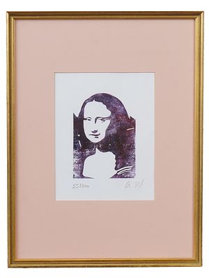 SIGNED ANDY WARHOL MONA LISA SERIES LITHOGRAPH. A limited edition Mona Lisa series lithograph on 