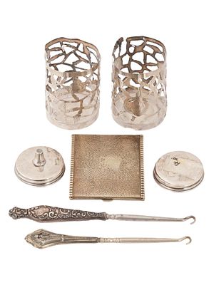 5 ANTIQUE AND VINTAGE ST SILVER ASSORTED ITEMS. A lot of 5 antique and vintage sterling silver 