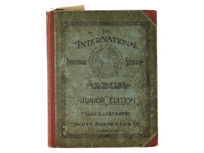 US INTERNATIONAL POSTAGE STAMP ALBUM WITH STAMPS. The International Postage Stamp Album Junior 