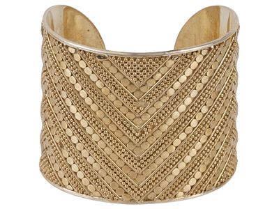 GILT STERLING SILVER CUFF BRACELET BY ANNA BECK. A vintage Indonesian gilt sterling silver cuff 