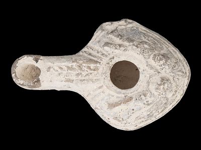 ANCIENT MIDDLE EAST HELLENISTIC EROTIC OIL LAMP. A rare, ancient Middle East Hellenistic period 
