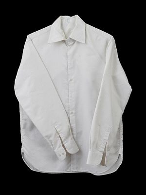 ITALIAN WHITE LONG SLEEVED SHIRT BY GIORGIO ARMANI. An Italian white, long-sleeved shirt by 