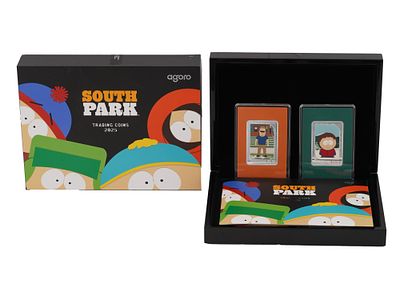 TWO 2025 NIUE SOUTH PARK SILVER TRADING COINS FROM AGORO. Two 2025 Niue South Park Trading Coins 