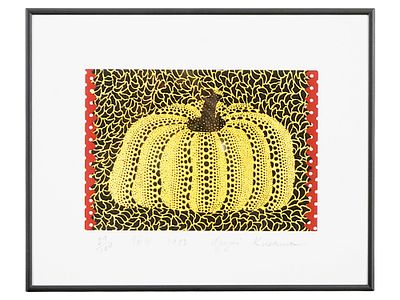YAYOI KUSAMA JAPANESE ABSTRACT SILKSCREEN WITH COA. Yayoi Kusama, Japanese, born 1929 