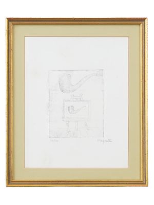 SIGNED RENE MAGRITTE LIMITED EDITION ETCHING. A limited edition etching inspired by the oil 