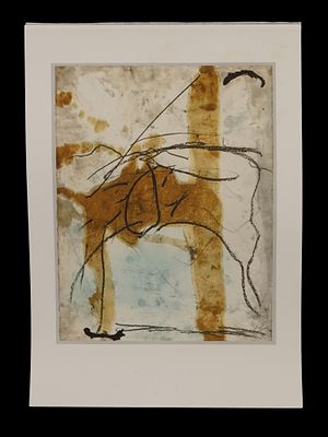 VINTAGE CATALAN LITHOGRAPH BY ANTONI TAPIES 1981. A vintage Catalan lithograph by Antoni Tapies. 