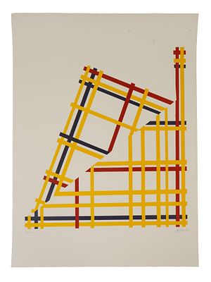 VINTAGE AMERICAN LITHOGRAPH FOLDED NYC I BY JIM JACOBS. A vintage lithograph on paper by Jim 