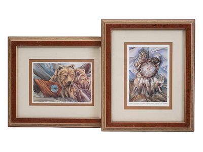 TWO OFFSET LITHOGRAPH PRINTS BY JODY BERGSMA SIGNED. Two offset lithograph prints by 