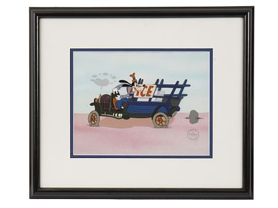 DISNEY GOOFY MOVING DAY SERICEL REPRODUCTION W COA. A fine art screenprint reproduction of an 