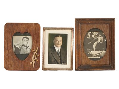 LOT OF US PRESIDENTS PORTRAIT PHOTO PRINTS FRAMED. A collection of three portrait photo prints 