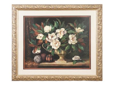 HOPE REIS AMERICAN FLORAL STILL LIFE OFFSET PRINT. Hope Reis, American, 21st century, color 