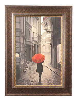 STEFANO CORSO RED RAIN FINE ART PRINT FRAMED. Stefano Corso, Italian, 21st century, offset print 