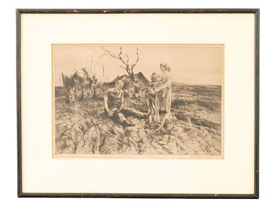 JOHN EDWARD COSTIGAN AMERICAN LTD ED GENRE ETCHING. John Edward Costigan, American, 1888 to 1972 