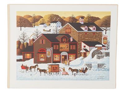 CHARLES WYSOCKI COLOR LITHOGRAPH WITH COA. Charles Wysocki color lithograph on paper titled 