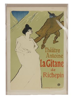 AFTER TOULOUSE-LAUTREC FRENCH COLOR LITHOGRAPH. After Henri de Toulouse-Lautrec, French, 1864 to 