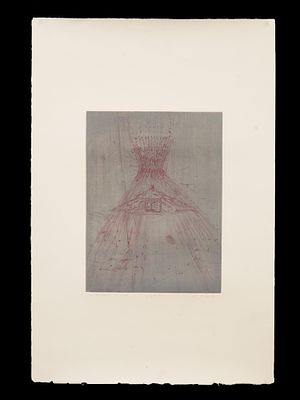 СОВРЕМЕННАЯ АБСТРАКТНАЯ ГРАВЮРА, ПОДПИСАННАЯ 2000 ГОДОМ. Современная абстрактная гравюра 