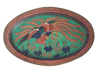 ANTIQUE JAPANESE EARLY EDO CLOISONNE ENAMEL TRAY. An antique Japanese, Early Edo period, enamel 