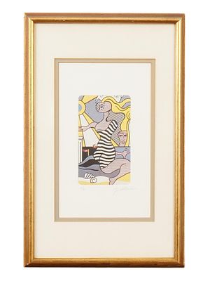 AMERICAN LITHOGRAPH SIGNED ROY LICHTENSTEIN SURREALIST. Roy Lichtenstein, American, 1923 to 1997 