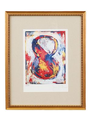 AMERICAN ABSTRACT LITHOGRAPH PRINT AFTER JASPER JOHNS. A color offset lithograph on paper 