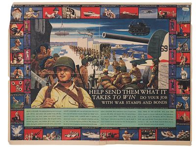 VINTAGE WWII AMERICAN MILITARY POSTER HELP SEND THEM. A vintage WWII American military poster 