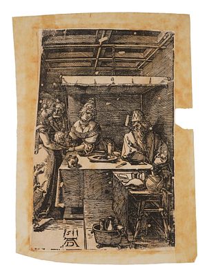 АНТИКВАРНАЯ ГРАВЮРА ПО ДЕРЕВОГРАВЮРЕ АЛЬБРЕХТА ДЮРЕРА. Антикварная гравюра по оригинальной 