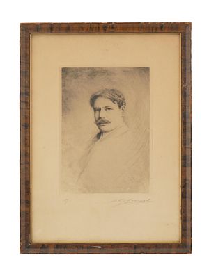 АРТУР Г. ЛЕРНЕД: АМЕРИКАНСКИЙ МУЖСКОЙ ПОРТРЕТНЫЙ ОФОРТ. Артур Гарфилд Лернед, американец 