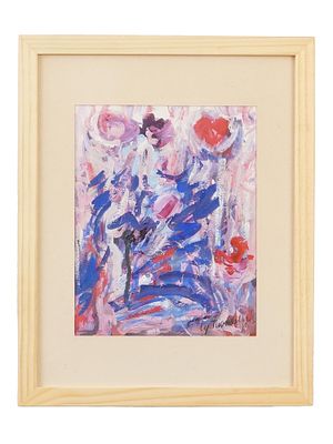 АТРИБ. САЮ ТВОМБЛИ. АМЕРИКАНСКАЯ АБСТРАКТНАЯ КАРТИНА В СМЕШАННОЙ ТЕХНИКЕ. Приписывается Саю 