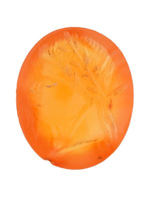 ROMAN MANNER HAND CARVED CARNELIAN STONE INTAGLIO. A hand carved Carnelian stone Intaglio 