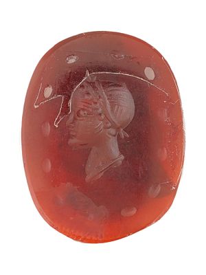 ANTIQUE VICTORIAN CARVED STONE INTAGLIO SEAL. An antique Victorian carved stone intaglio seal 