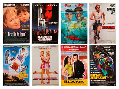 GROUP OF 8 VINTAGE AMERICAN MOVIE POSTERS. A group of eight vintage American different movie 