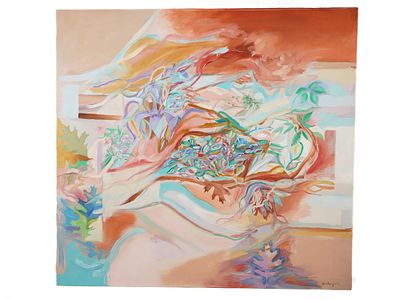 VINTAGE OIL ON CANVAS PAINTING BY WORTHINGTON 1989. A vintage oil on canvas painting, titled 