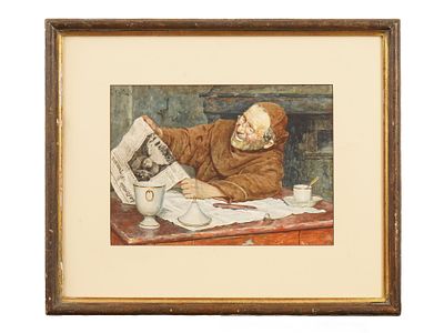 L. DA COSTA PORTUGUESE PORTRAIT WATERCOLOR PAINTING. L. da Costa, Portuguese, 20th century 