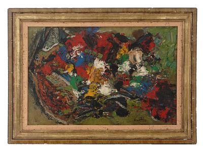 1963 ABSTRACT POLISH OIL PAINTING BY TADEUS KANTOR. Tadeus Kantor, Polish, 1915 to 1990, oil 