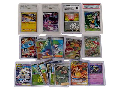 LOT OF CHINESE POKEMON CARDS SOME GRADED. A mixed collection of Chinese language Pokemon cards 