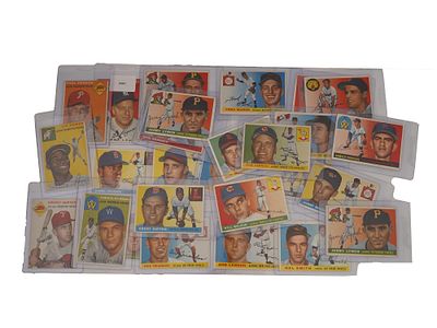 LARGE COLLECTION OF 1955 TOPPS BASEBALL TRADING CARDS. A collection of 1955 Topps baseball 