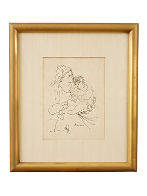 LITHOGRAPH AFTER PABLO PICASSO MOTHER AND CHILD 1922. A lithograph print on paper after Pablo 