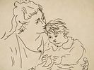 LITHOGRAPH AFTER PABLO PICASSO MOTHER AND CHILD 1922. A lithograph print on paper after Pablo Image - 1