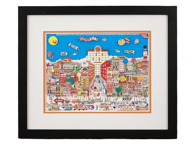 AMERICAN 3D HAND ASSEMBLED LAYERED PRINT BY AL SCHREIBER. Al Schreiber, American, born 1929, a 